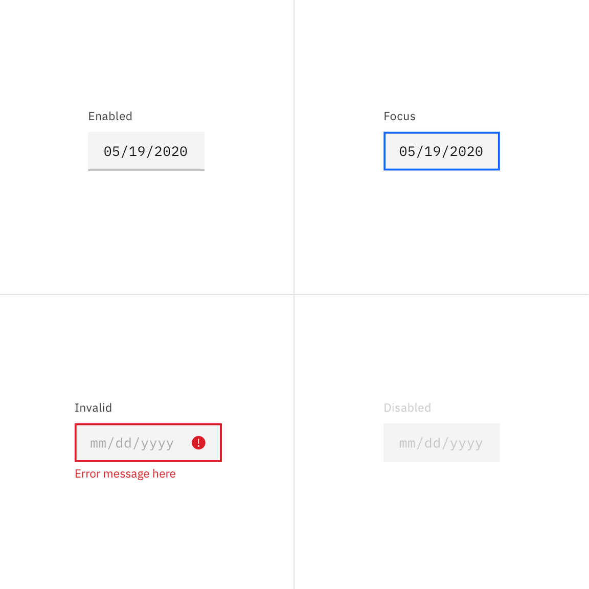 Simple date input states